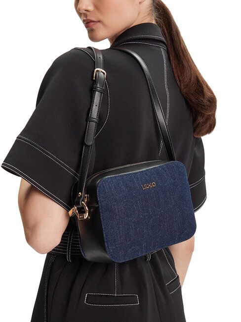 MANHATTAN Borsa camera case in tessuto denim dress blue - Borse Donna