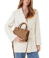 LIUJO MANHATTAN Borsa a mano piccola logo impresso suede - Borse Donna - 5