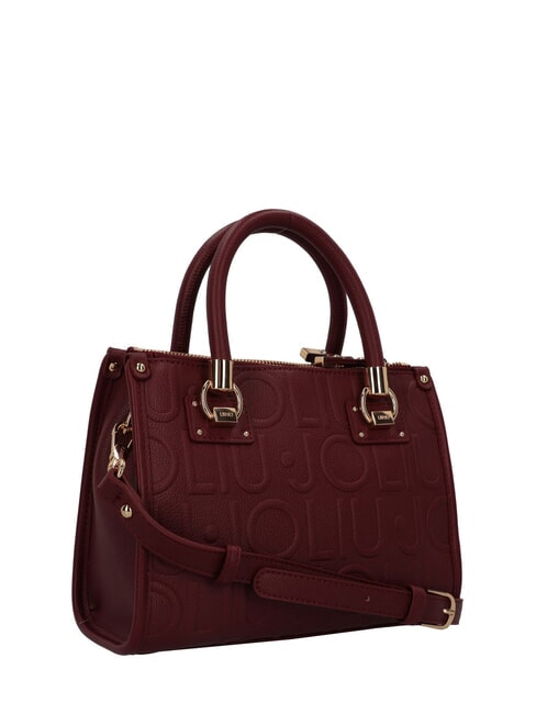 MANHATTAN Borsa a mano piccola logo impresso red wine - Borse Donna