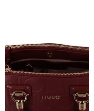 LIUJO MANHATTAN Borsa a mano piccola logo impresso red wine - Borse Donna - 5