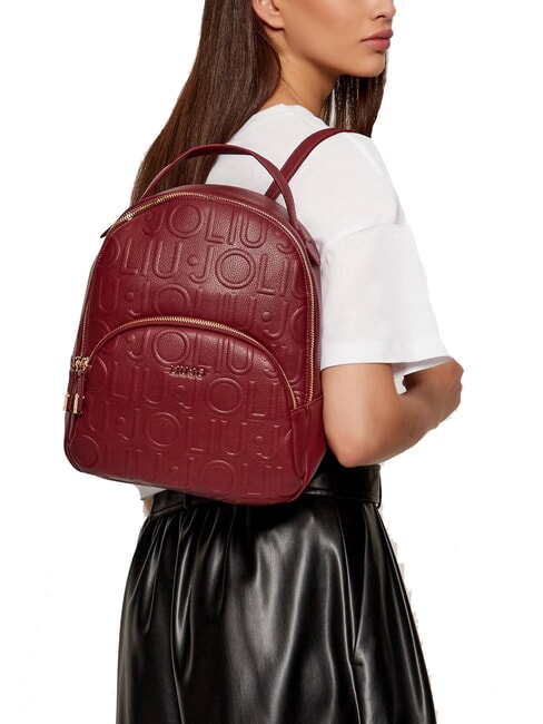 MANHATTAN Zaino medio logo in rilievo red wine - Borse Donna