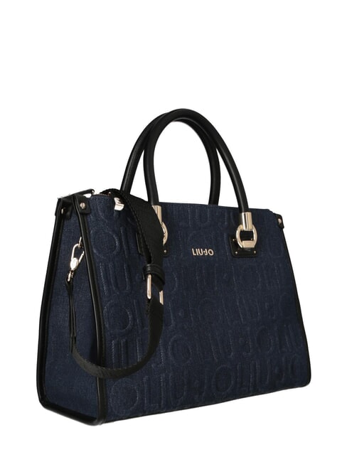 MANHATTAN Borsa a mano media in tessuto denim dress blue - Borse Donna