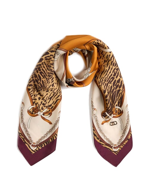MIX PRINT Foulard con stampa all over ribbon naturale - Sciarpe