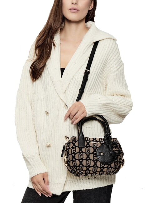 AMELIE Bauletto piccoli tessuto jacquard tabacco - Borse Donna