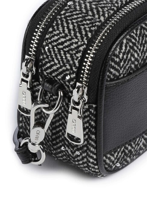 RIDHI Borsa mini tracolla tessuto spigato NERO - Borse Donna