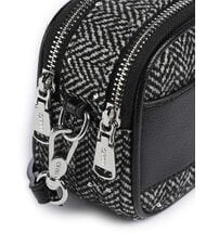 LIUJO RIDHI Borsa mini tracolla tessuto spigato NERO - Borse Donna - 3