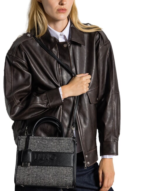 RIDHI Borsa tote spigata con tracolla NERO - Borse Donna