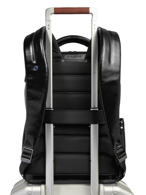 BLUE SQUARE Zaino fast-check in pelle, porta pc 14" Nero - Zaini da lavoro porta PC