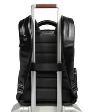 PIQUADRO BLUE SQUARE Zaino fast-check in pelle, porta pc 14" Nero - Zaini da lavoro porta PC - 3