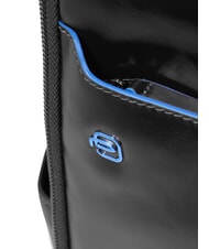 PIQUADRO BLUE SQUARE Zaino fast-check in pelle, porta pc 14" Nero - Zaini da lavoro porta PC - 4