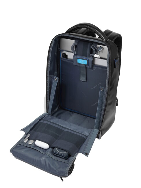 BLUE SQUARE Zaino fast-check in pelle, porta pc 14" Nero - Zaini da lavoro porta PC