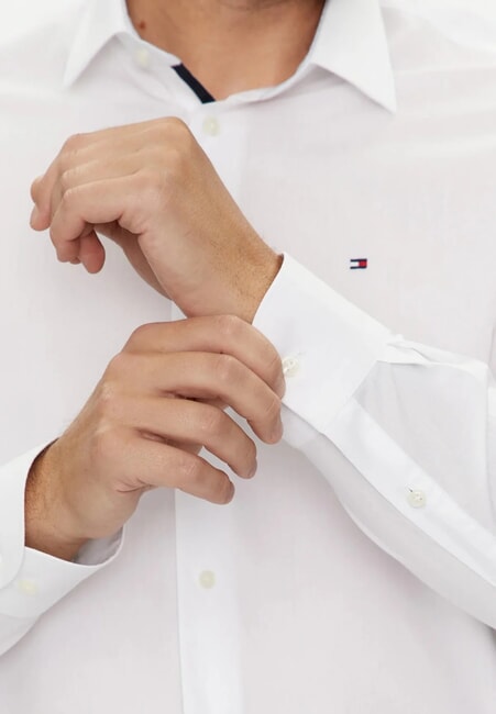 TH Cotton Camicia a maniche lunghe optic white - Camicie Uomo