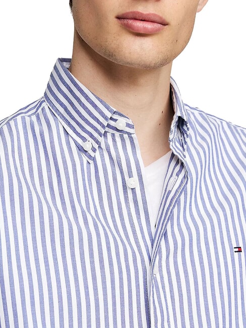 TH Stripes Camicia in cotone mid blue / optic white - Camicie Uomo