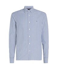 TOMMY HILFIGER TH Stripes Camicia in cotone mid blue / optic white - Camicie Uomo - 4