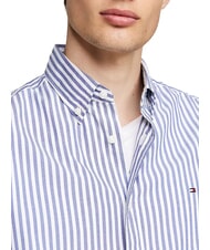 TOMMY HILFIGER TH Stripes Camicia in cotone mid blue / optic white - Camicie Uomo - 3