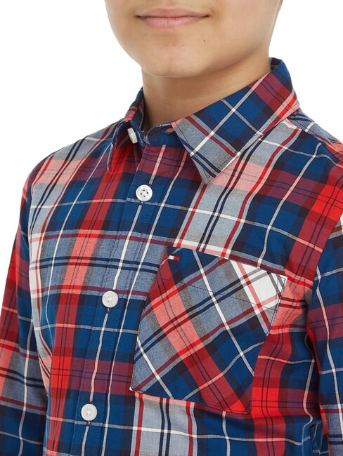 TH KIDS Tartan Camicia in cotone blue check - Camicie Bambino