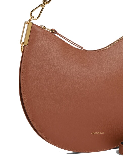 SUNUP Borsa a spalla media in pelle cognac/noir - Borse Donna