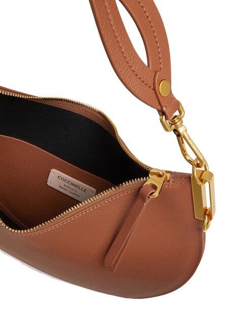 SUNUP Borsa a spalla media in pelle cognac/noir - Borse Donna