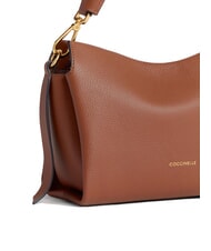 COCCINELLE BOHEME GRANA DOUBLE Borsa piccola a mano in pelle martellata cognac/noir - Borse Donna - 3