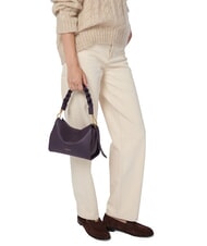 COCCINELLE BOHEME GRANA DOUBLE Borsa piccola a mano in pelle martellata cognac/noir - Borse Donna - 5