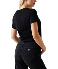 GUESS SS CN KRYSTAL TRIANGLE T-shirt manica corta borchie e strass jetbla - T-shirt e Top Donna - 2