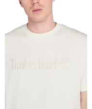 TIMBERLAND EMBROIDERY TONAL T-shirt in cotone vintage white - T-shirt Uomo - 3