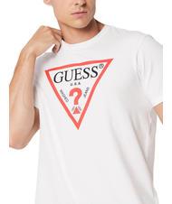 GUESS TRI LOGO T-shirt in cotone purwhite - T-shirt Uomo - 3