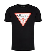 GUESS TRI LOGO T-shirt in cotone jetbla - T-shirt Uomo - 4