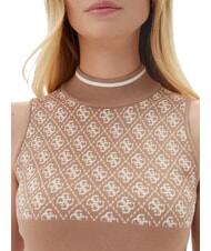 GUESS LISE 4G Cardigan girocollo wet sand and cream c - Maglie Donna - 3