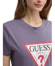 GUESS CLASSIC FIT LOGO T-shirt con logo triangolo violet wash - T-shirt e Top Donna - 3