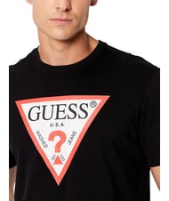 GUESS TRI LOGO T-shirt in cotone jetbla - T-shirt Uomo - 3
