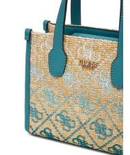 GUESS SILVANA Mini Bag a mano, con tracolla teal logo - Borse Donna - 3