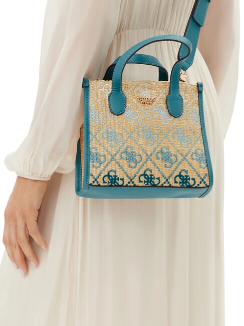 SILVANA Mini Bag a mano, con tracolla teal logo - Borse Donna
