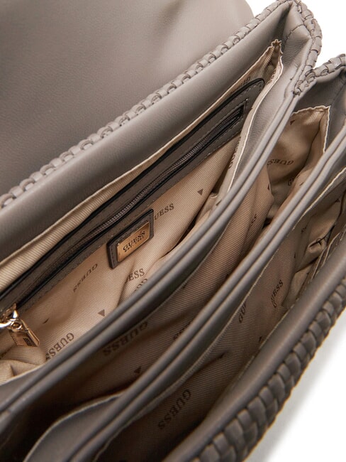 PHAEDRA Borsa intrecciata a tracolla dark taupe - Borse Donna