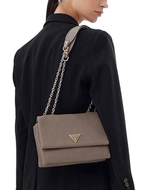 PHAEDRA Borsa intrecciata a tracolla dark taupe - Borse Donna