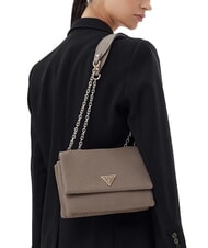 GUESS PHAEDRA Borsa intrecciata a tracolla dark taupe - Borse Donna - 5