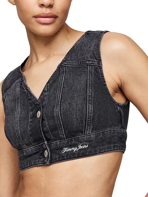 TH JEANS Top in denim denim black - T-shirt e Top Donna