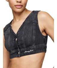 TOMMY HILFIGER TH JEANS Top in denim denim black - T-shirt e Top Donna - 3