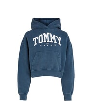 TOMMY HILFIGER TH JEANS Felpa donna con cappuccio dark night navy - Felpe Donna - 4