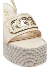 GUESS TANVEE Sandali espadrillas alti con zeppa cream/gold - Scarpe Donna - 4
