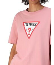 GUESS JEANS ICONIC T-shirt manica corta relaxed fit slight pink - T-shirt e Top Donna - 3