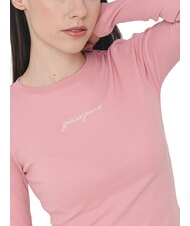 GUESS JEANS EMBRO T-shirt manica lunga a costine slight pink - T-shirt e Top Donna - 3