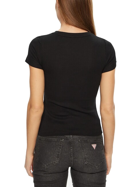 EMBRO SLIM T-shirt maniche corte a costine jetbla - T-shirt e Top Donna