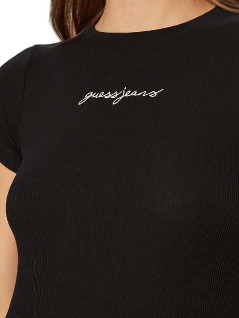 EMBRO SLIM T-shirt maniche corte a costine jetbla - T-shirt e Top Donna