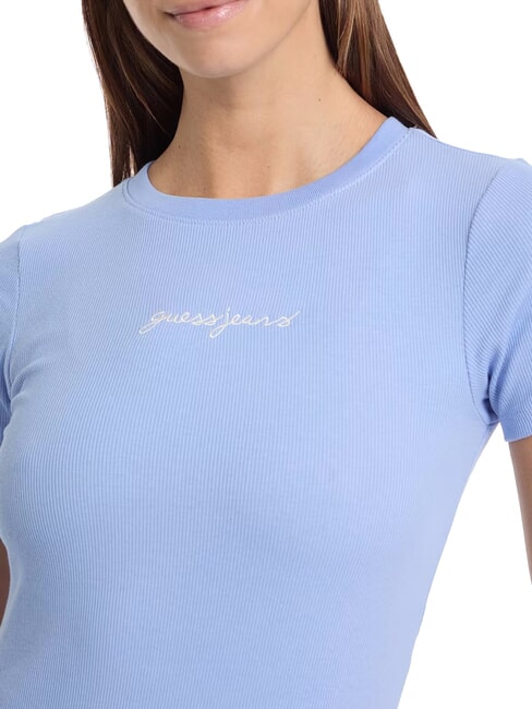 EMBRO SLIM T-shirt maniche corte a costine fresh zendy blue - T-shirt e Top Donna