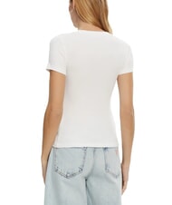 GUESS JEANS EMBRO SLIM T-shirt maniche corte a costine purwhite - T-shirt e Top Donna - 2