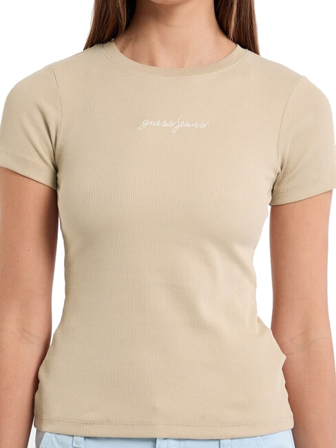 EMBRO SLIM T-shirt maniche corte a costine safari tan - T-shirt e Top Donna