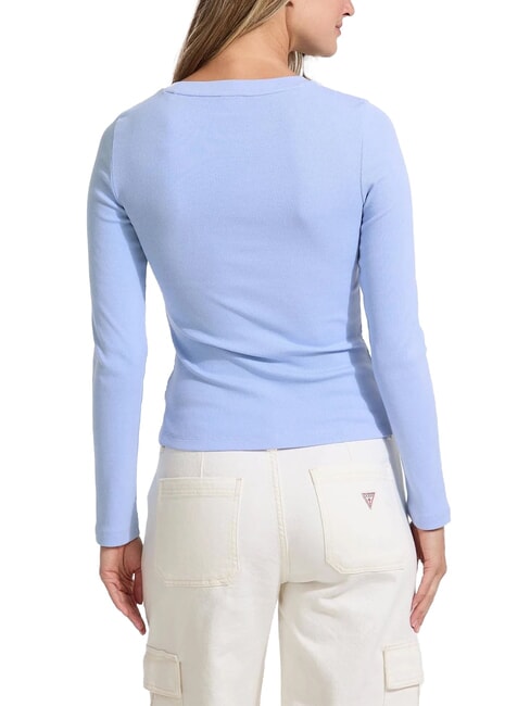 EMBRO T-shirt manica lunga a costine fresh zendy blue - T-shirt e Top Donna