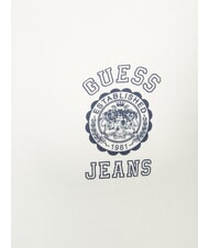 GUESS JEANS LOGO STAMP T-shirt maniche corte slim fit pure white heather - T-shirt e Top Donna - 4