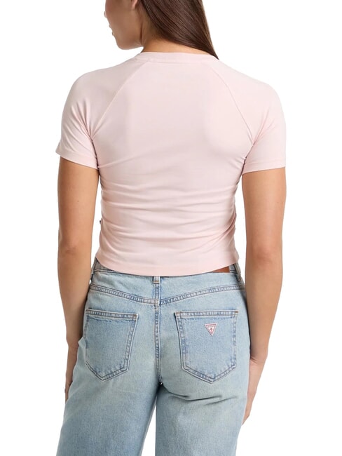 LOGO CALIFORNIA T-shirt cropped stretch manica corta blush cotton - T-shirt e Top Donna